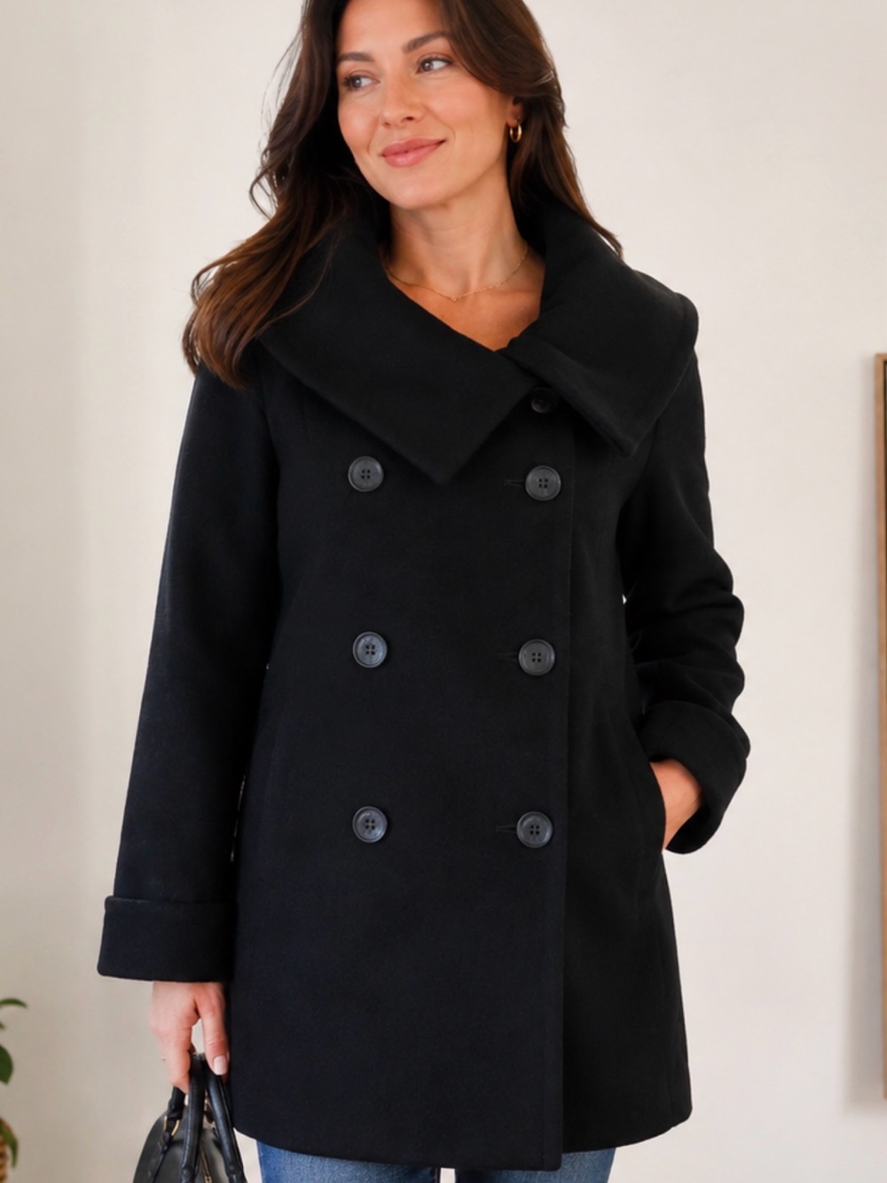 Michael Kors Collection Black Virgin Wool Coat Made in Italy 🇮🇹 size 6